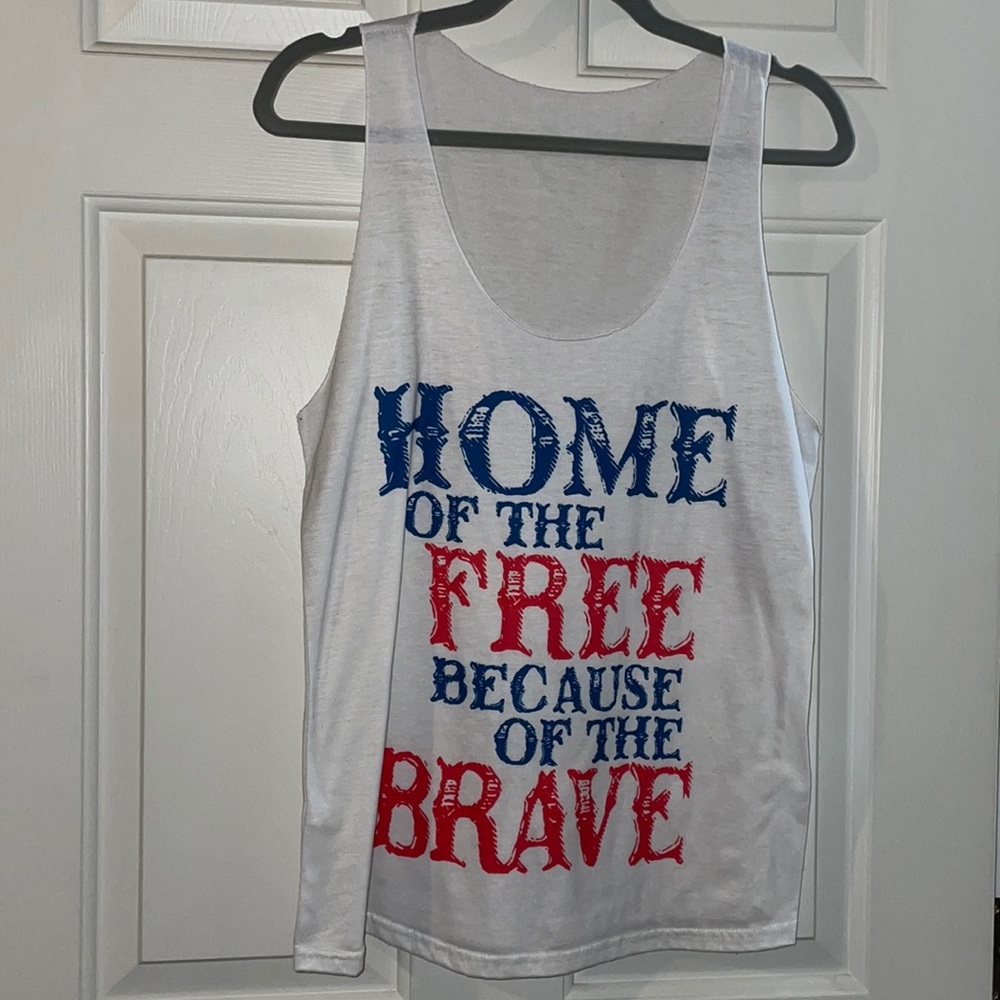 White racer back holiday tank - size large - like new condition